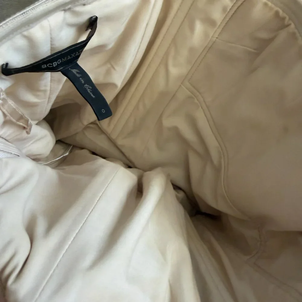 BCBGMAXAZRIA Strapless Mini Bandage Dress Champagne Sequin Size 0 - Picture 10 of 12